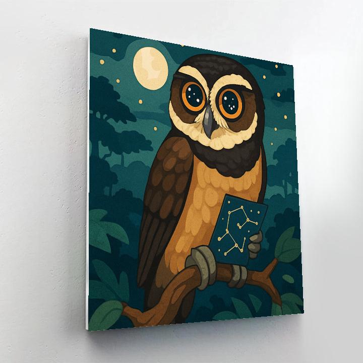 Cartographer Owl Of The Moonlit Canopy Numbered painting kits