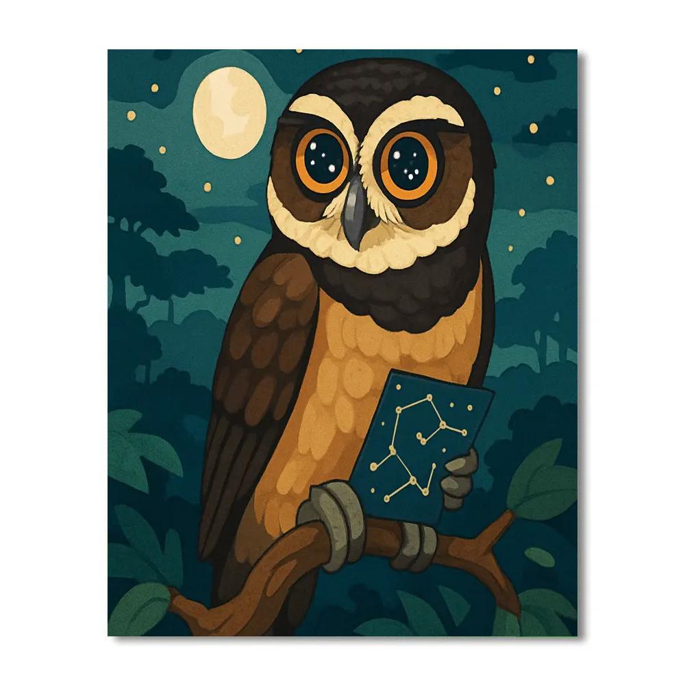 Cartographer Owl Of The Moonlit Canopy Numbered painting kits