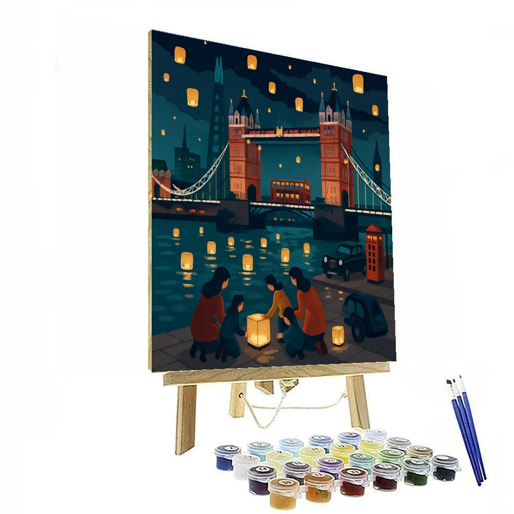 London Lanterns Over The Thames paint by number