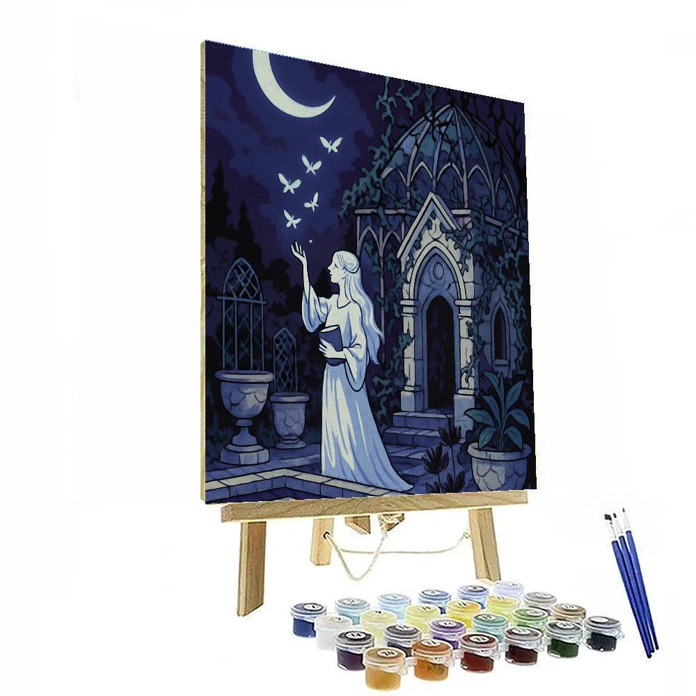 Moonlit Conservatory In Gothic Style painting number kit
