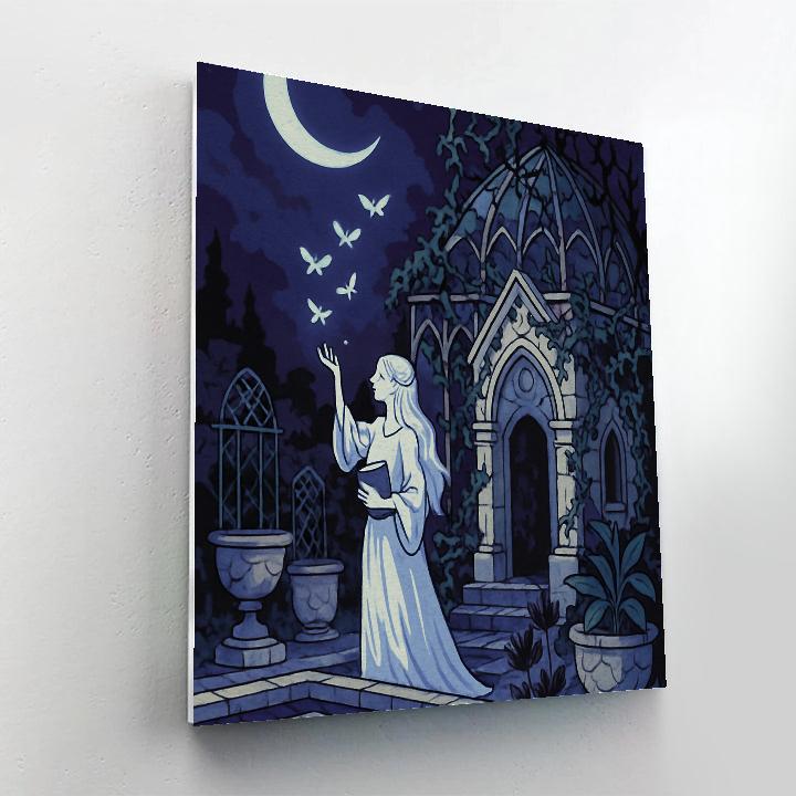 Moonlit Conservatory In Gothic Style painting number kit