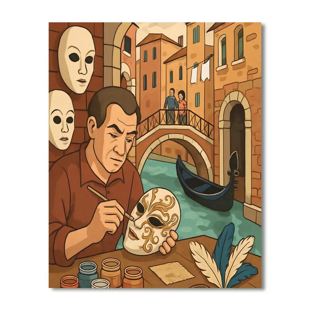 Mask Maker Workshop In Venice painting number kit