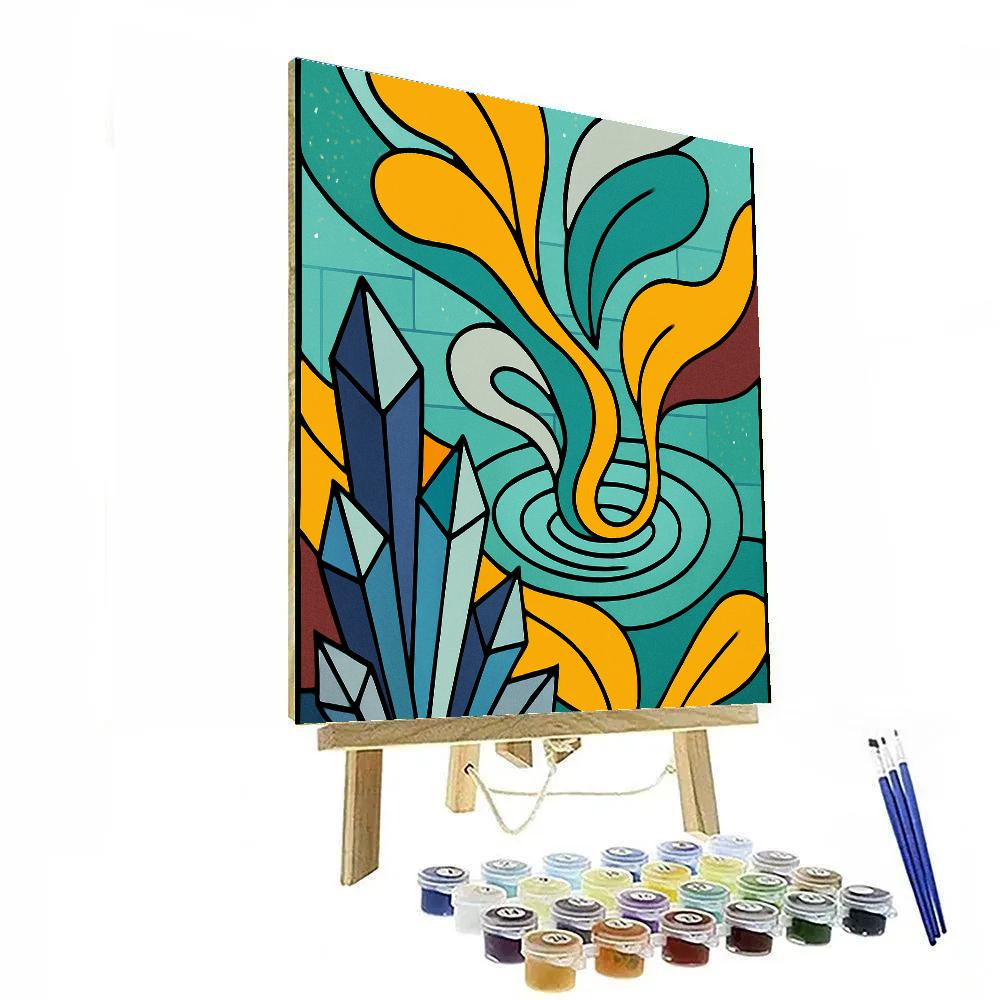 Prism Garden With Abstract Currents painting number kit