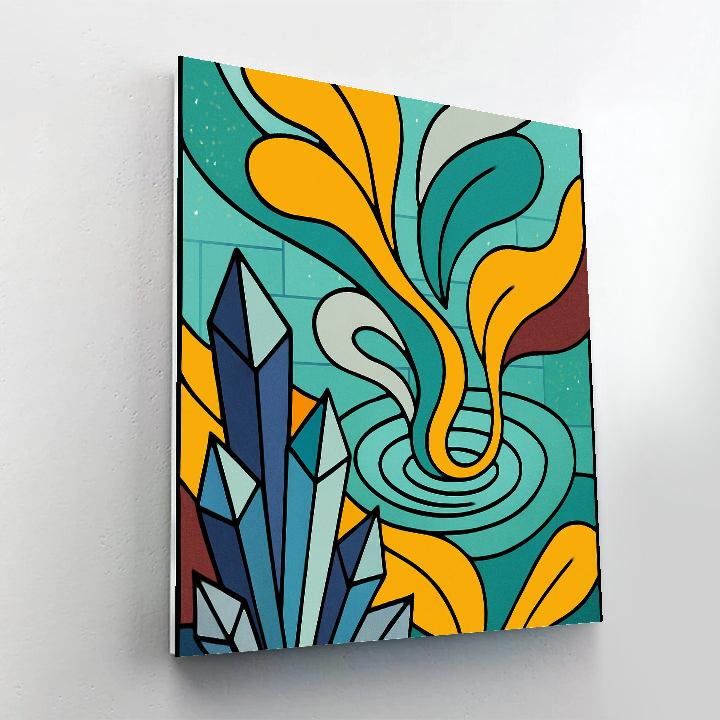 Prism Garden With Abstract Currents painting number kit