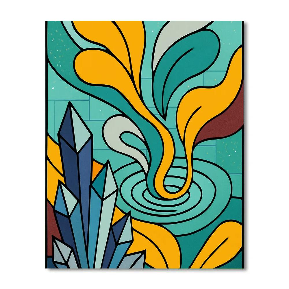 Prism Garden With Abstract Currents painting number kit