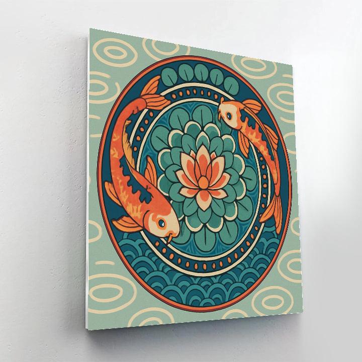 Koi Garden In Mandala Bloom Number painting