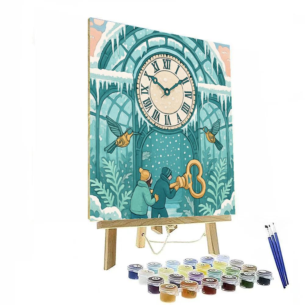 Clockwork Pavilion With Winter Glass Paint by numbers art