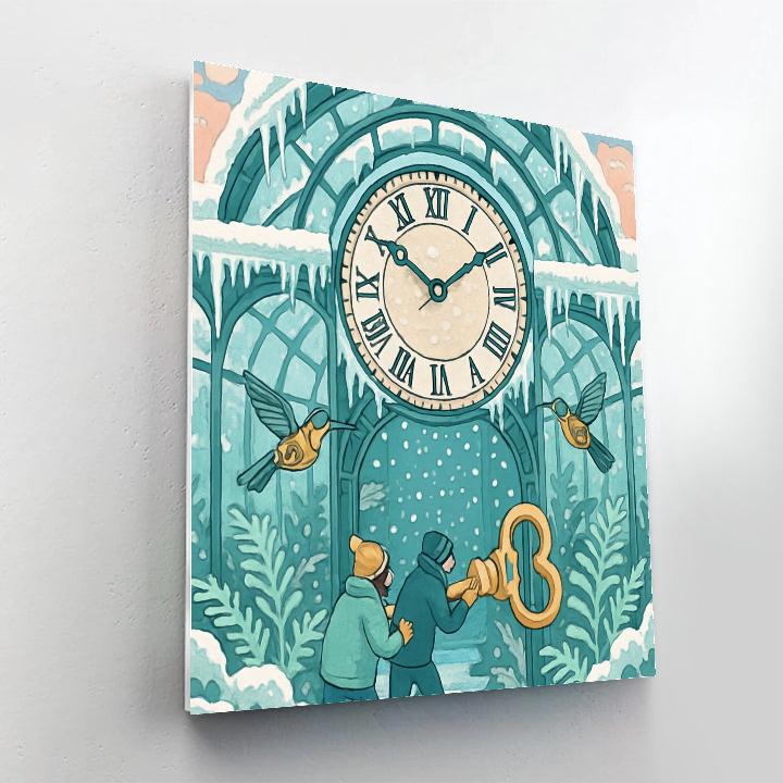 Clockwork Pavilion With Winter Glass Paint by numbers art
