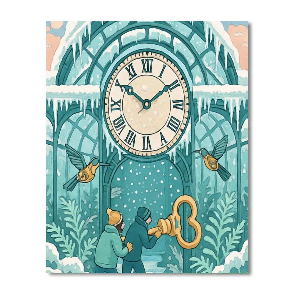 Clockwork Pavilion With Winter Glass Paint by numbers art