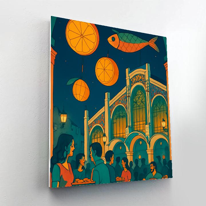 Midnight Kite Carnival In Spain painting number kit