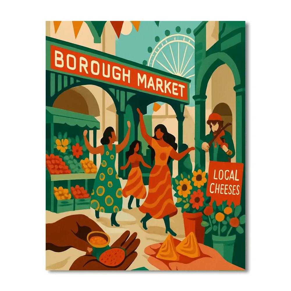 Borough Mosaic Carnival London Crafted Number painting