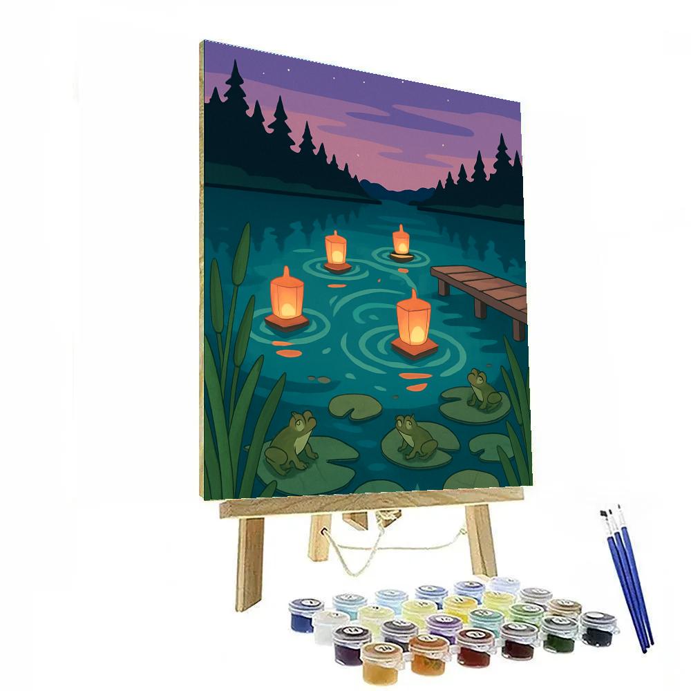 Paper Lantern Regatta On The Lake paint by numbers