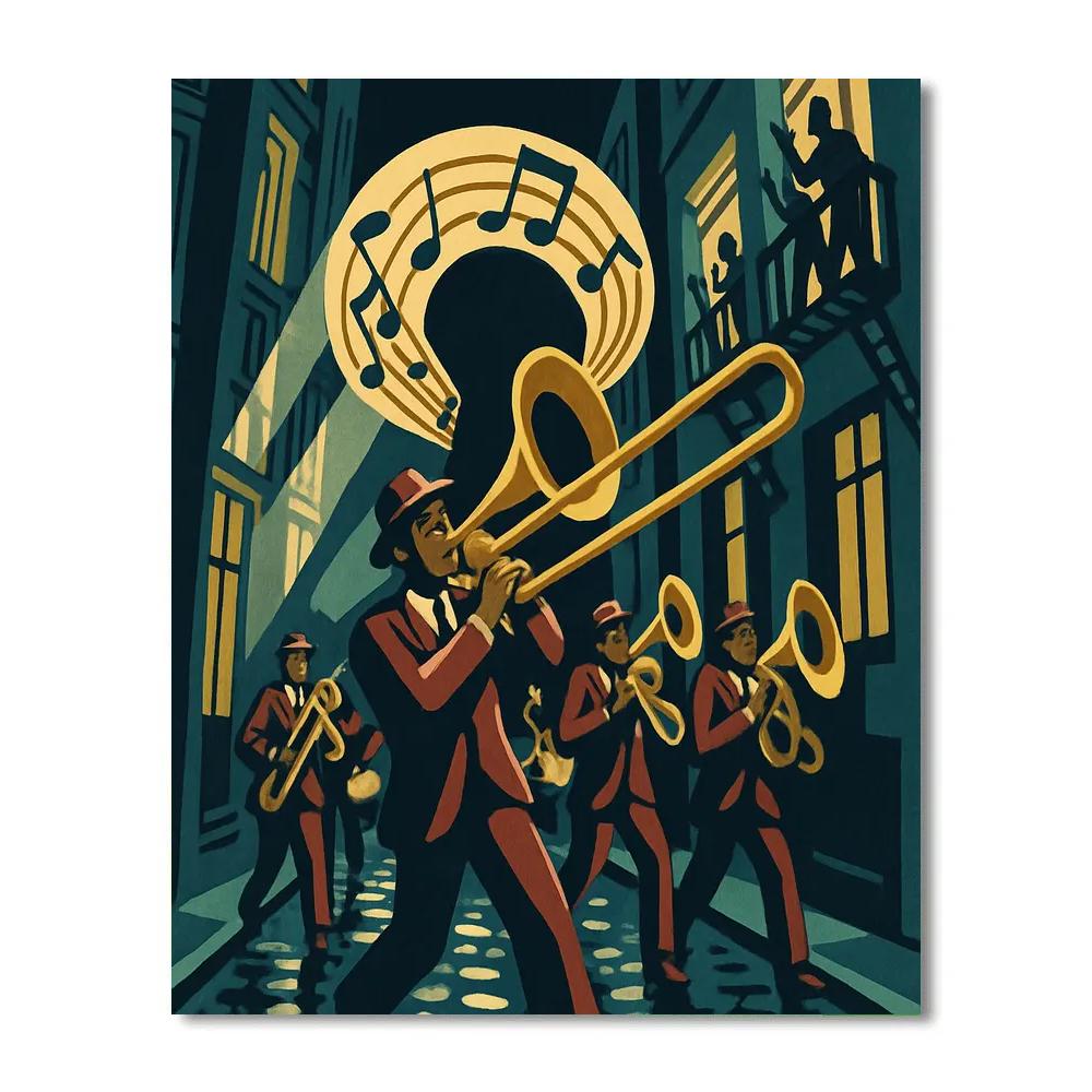 Clockwork Alley Jazz Procession Number painting