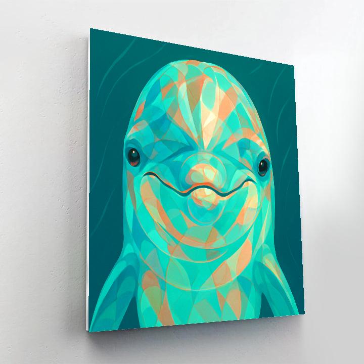Tideglass Dolphin Portrait Paint by numbers art