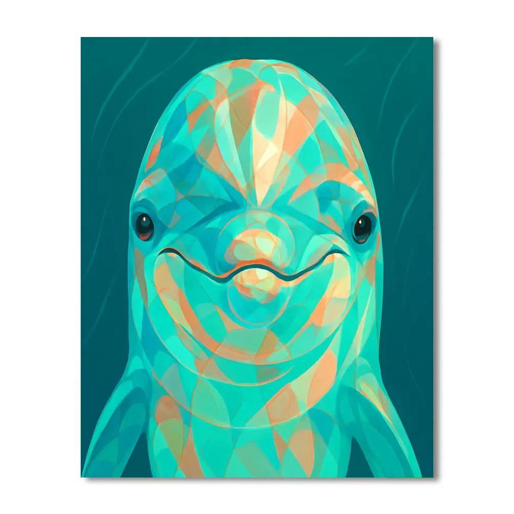 Tideglass Dolphin Portrait Paint by numbers art