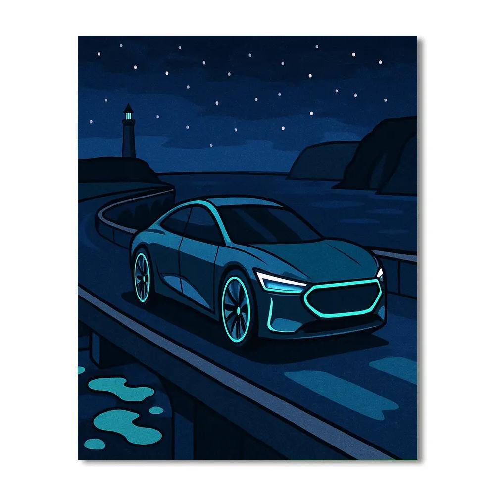 Cars Of The Bioluminescent Causeway Paint by numbers kits