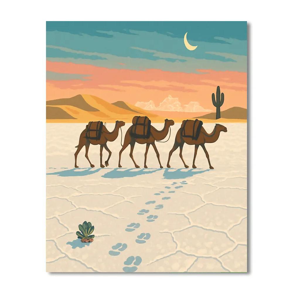 Salt Glass Desert Caravan Number painting