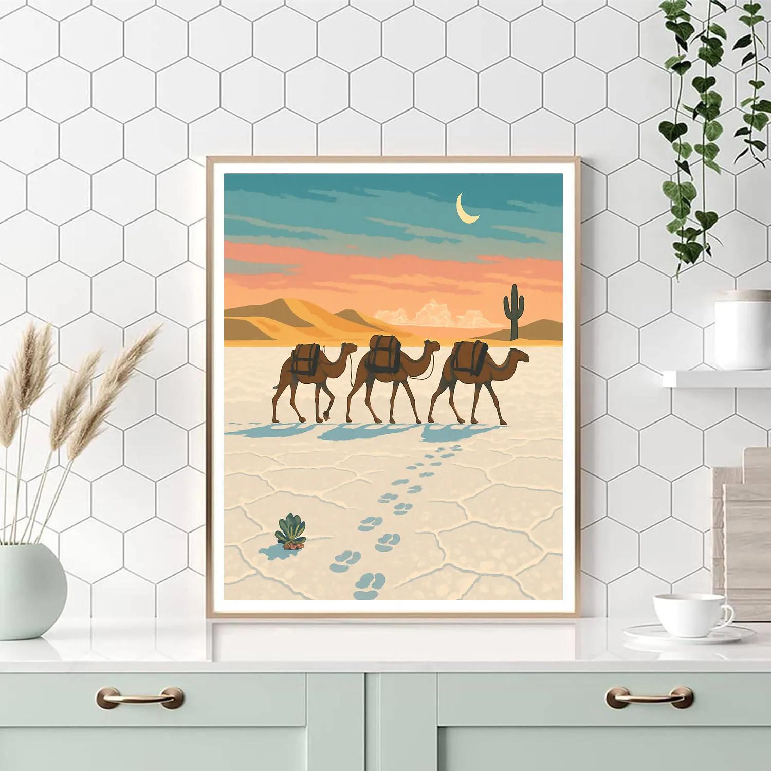 Salt Glass Desert Caravan Number painting
