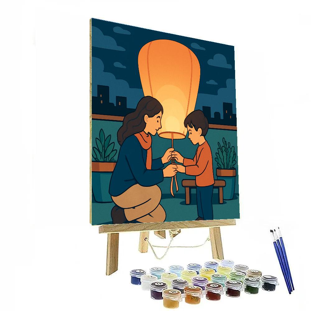 Sky Lantern Mother Promise Painting by numbers kit