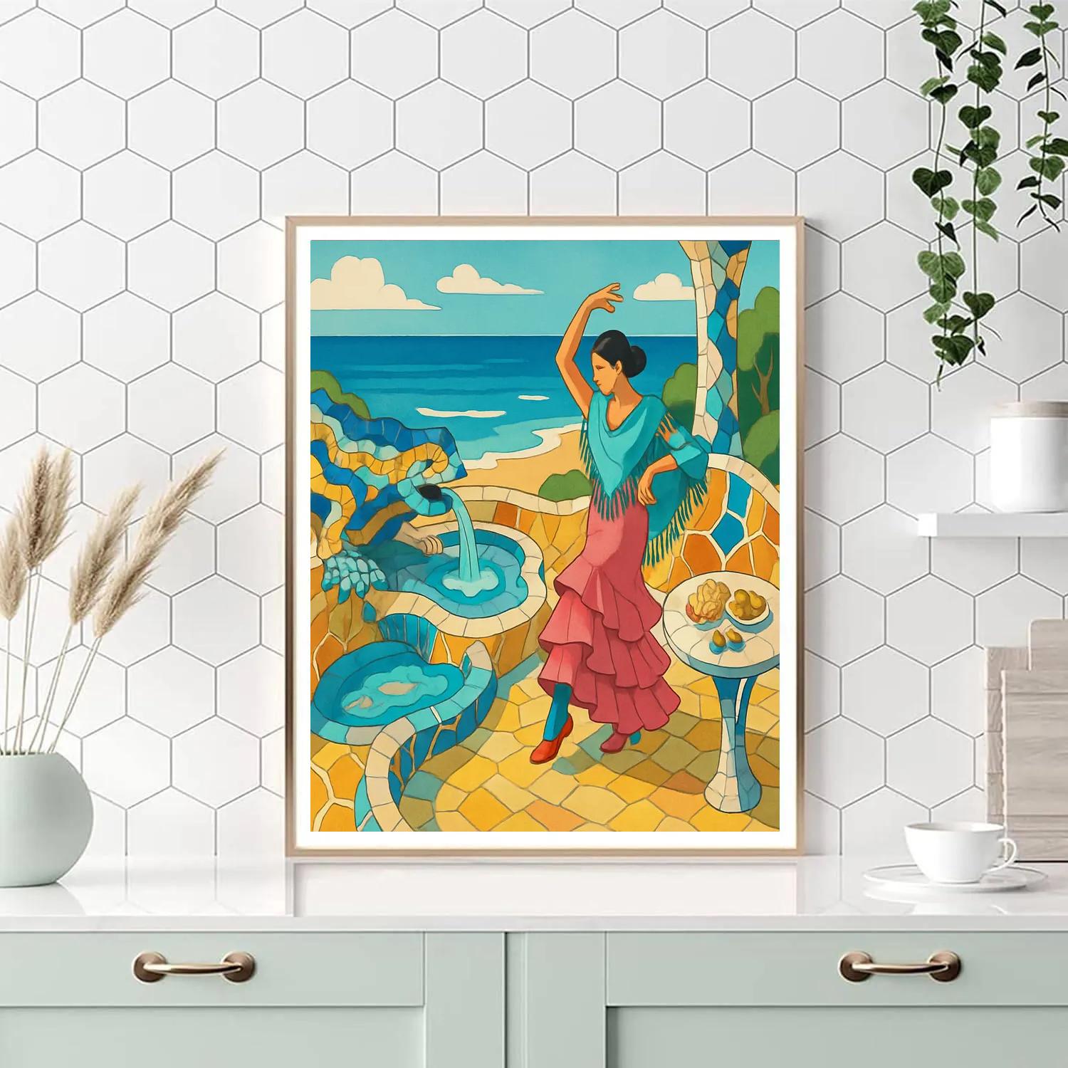 Spain-Gaudi Mosaic Sea Garden paint by numbers