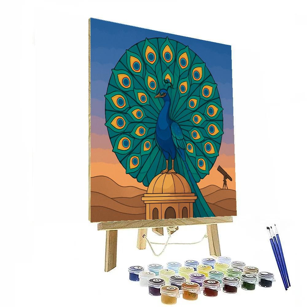 Peacock Mirage In A Desert Observatory paint by numbers