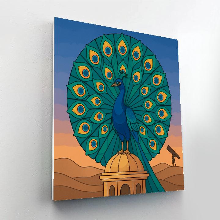 Peacock Mirage In A Desert Observatory paint by numbers