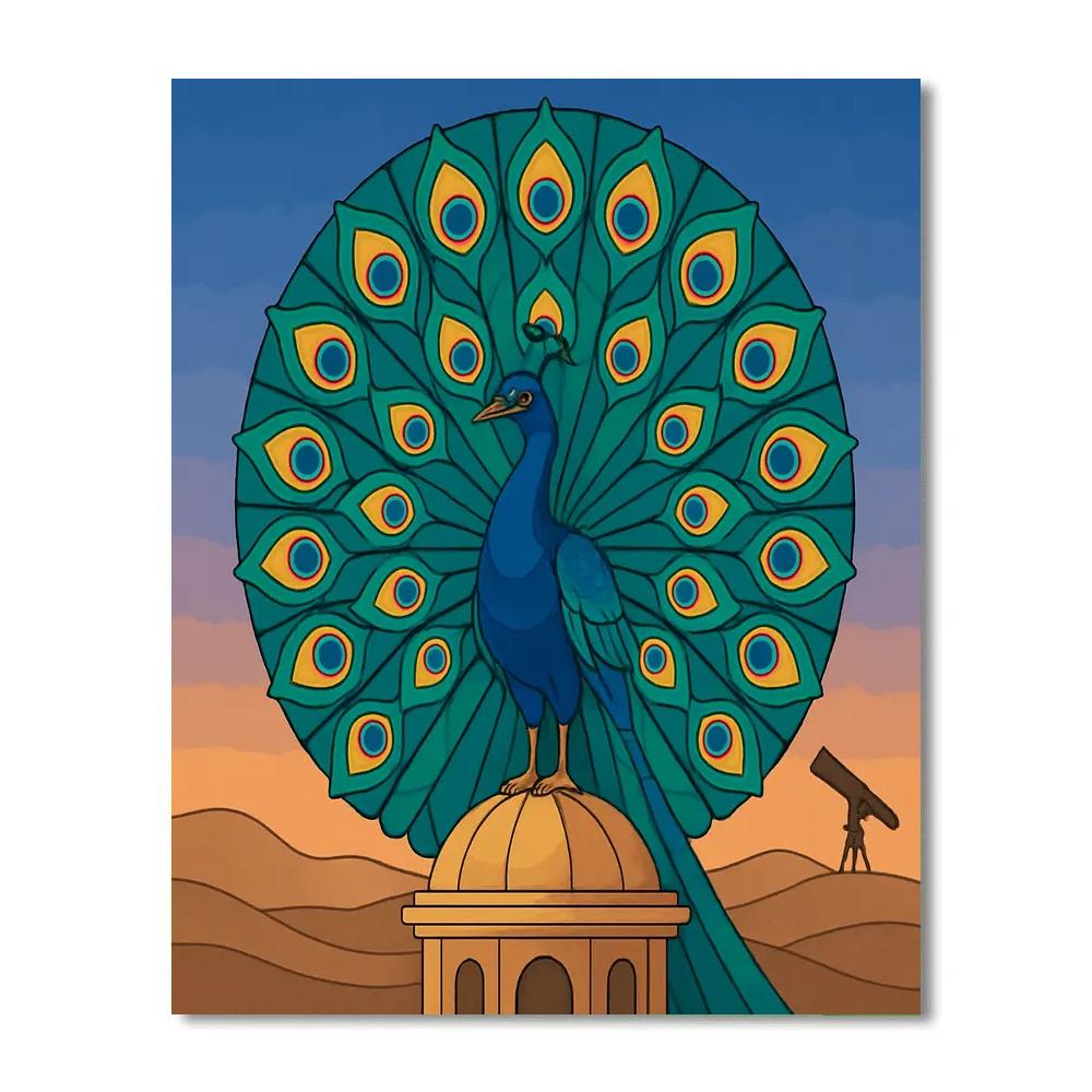 Peacock Mirage In A Desert Observatory paint by numbers