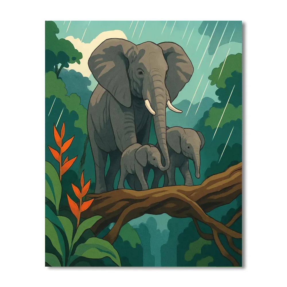 Monsoon Skybridge Elephant Parade Painting by numbers kit