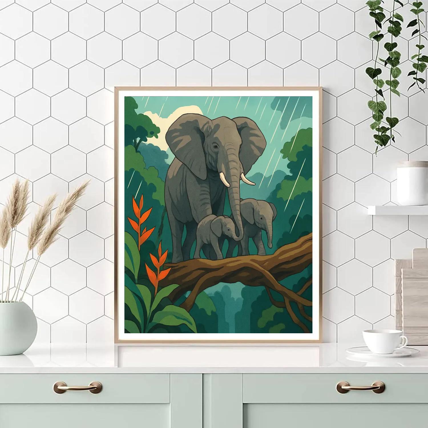 Monsoon Skybridge Elephant Parade Painting by numbers kit