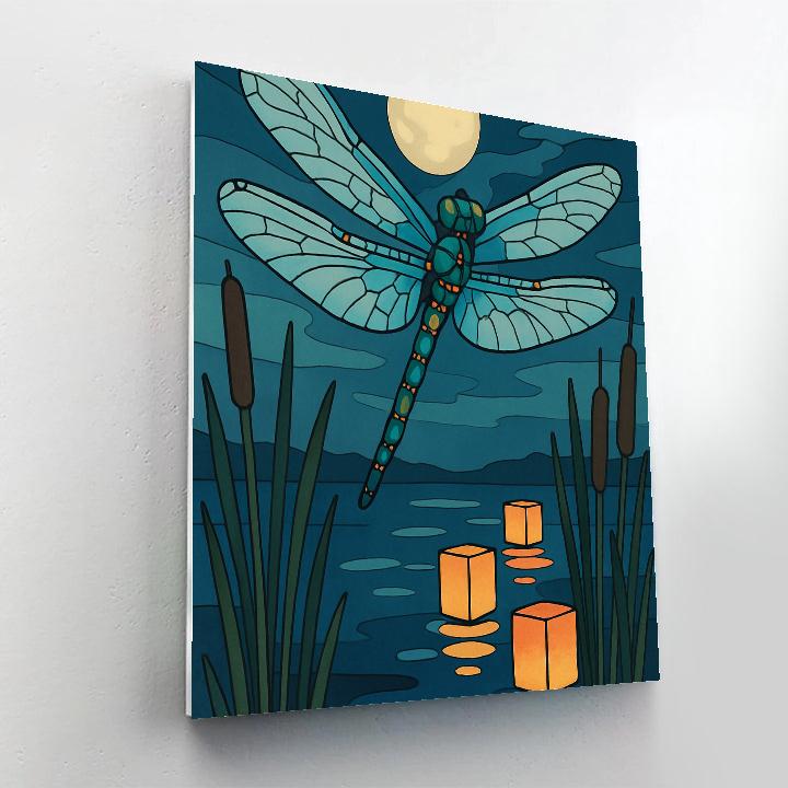 Lanternlit Dragonfly Marsh Serenade Number painting