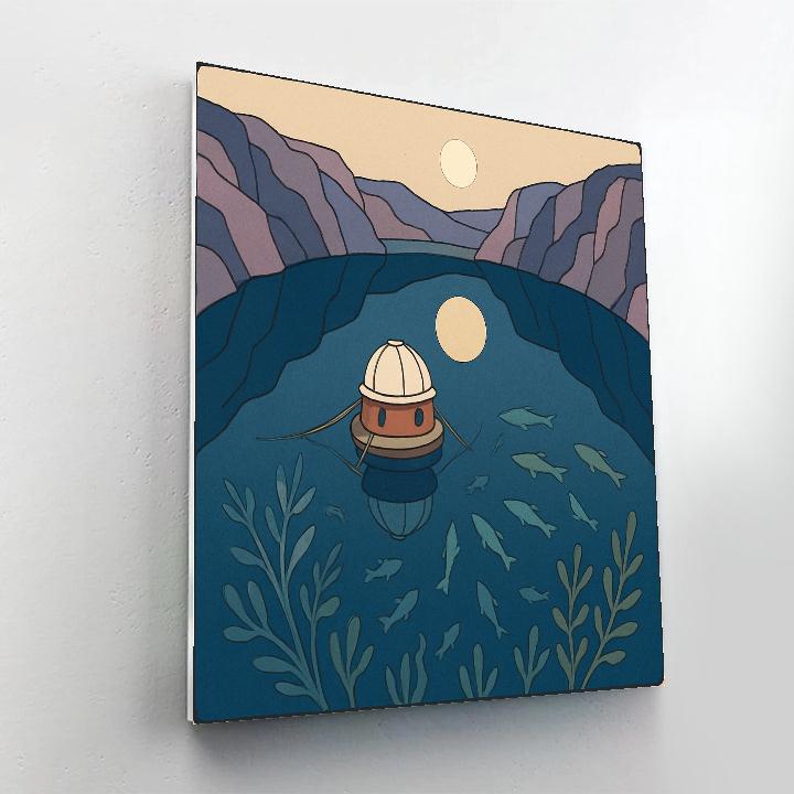 Lake Mirror Basin With Floating Observatory Painting by numbers kit