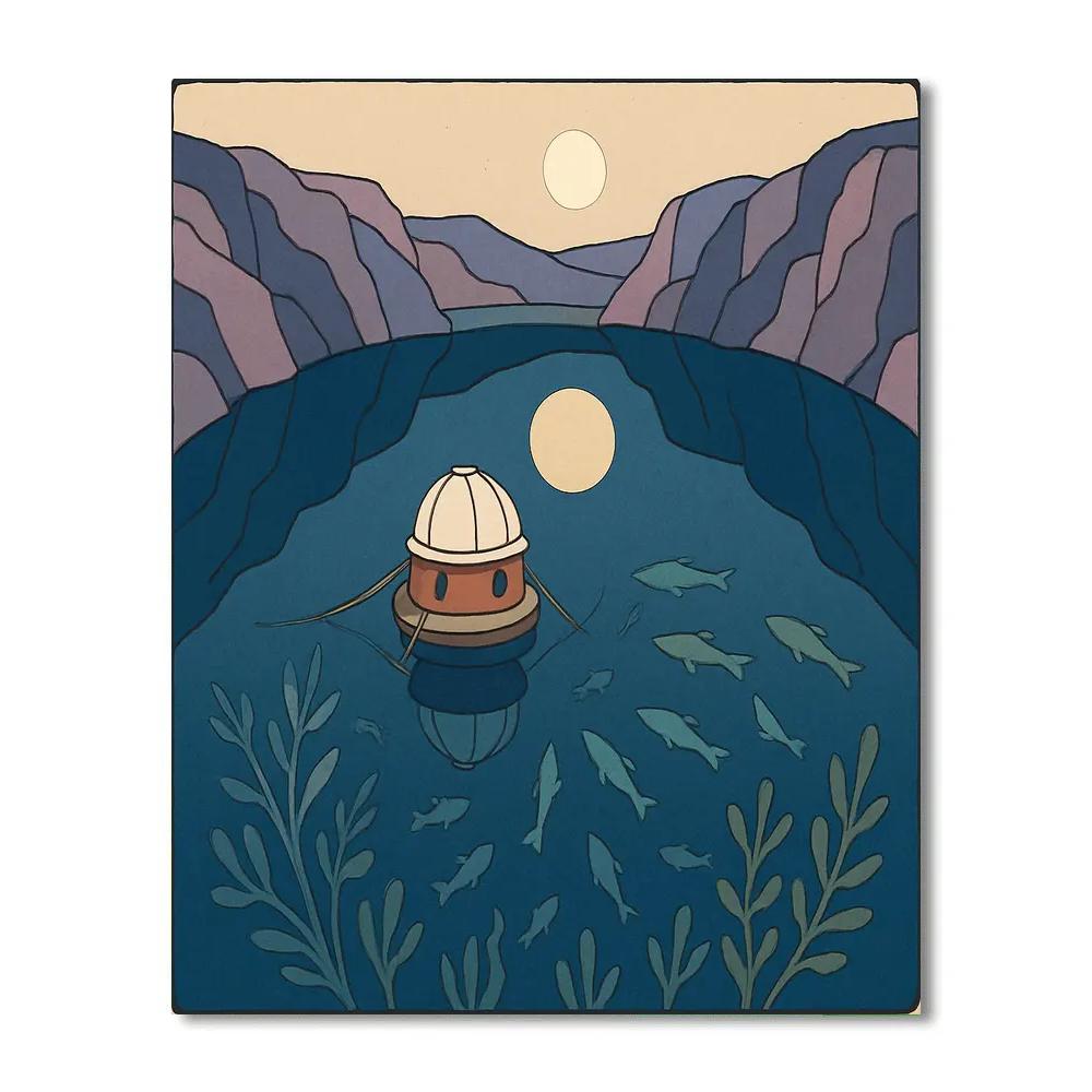 Lake Mirror Basin With Floating Observatory Painting by numbers kit