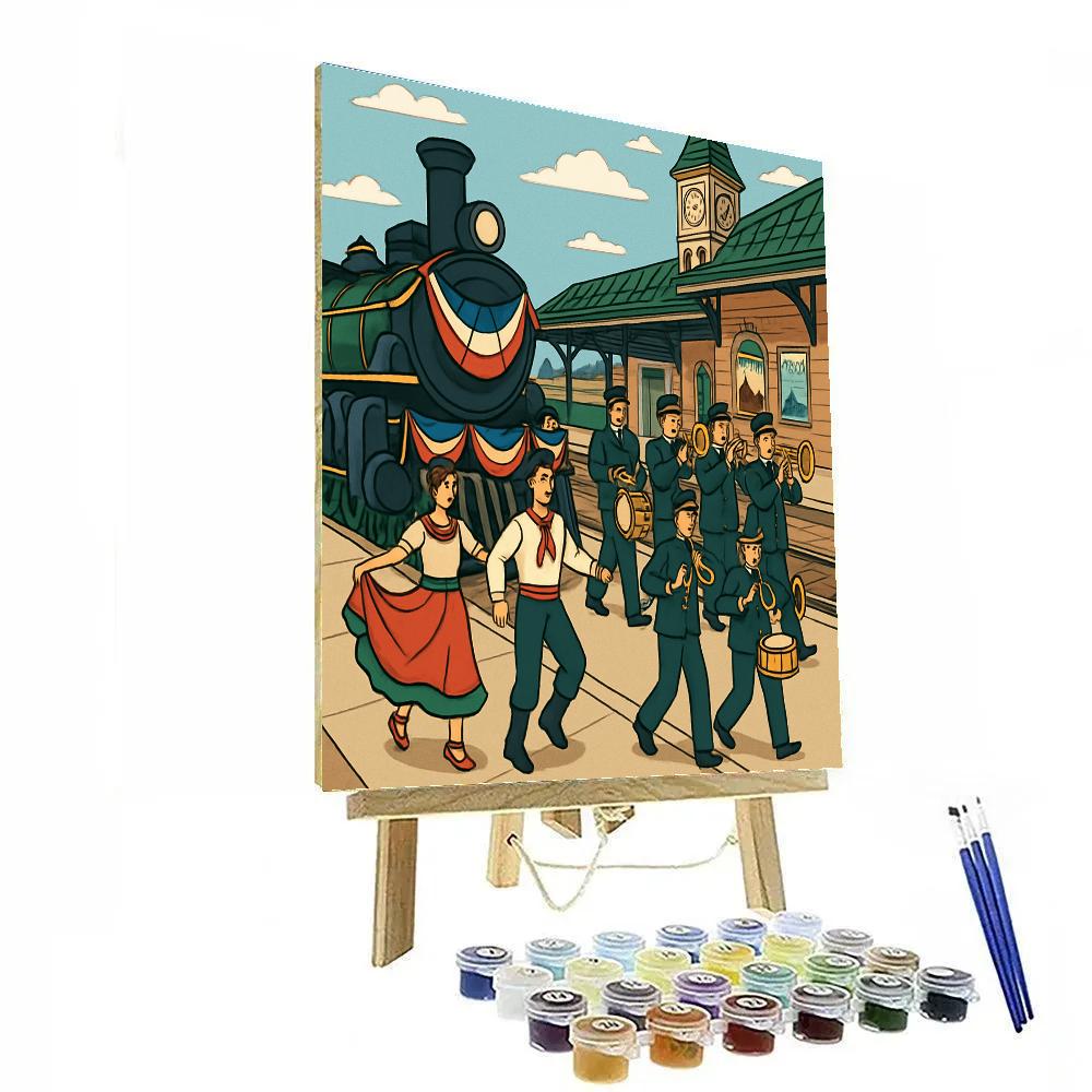 Historic Railway Platform With National Heritage Parade Paint by numbers art