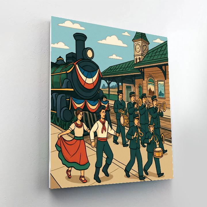 Historic Railway Platform With National Heritage Parade Paint by numbers art
