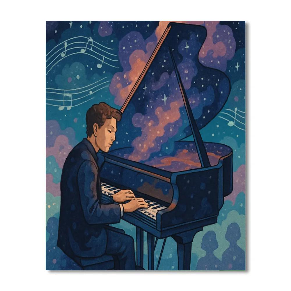 Piano Improvisation In Jazz Nebula DIY paint by numbers