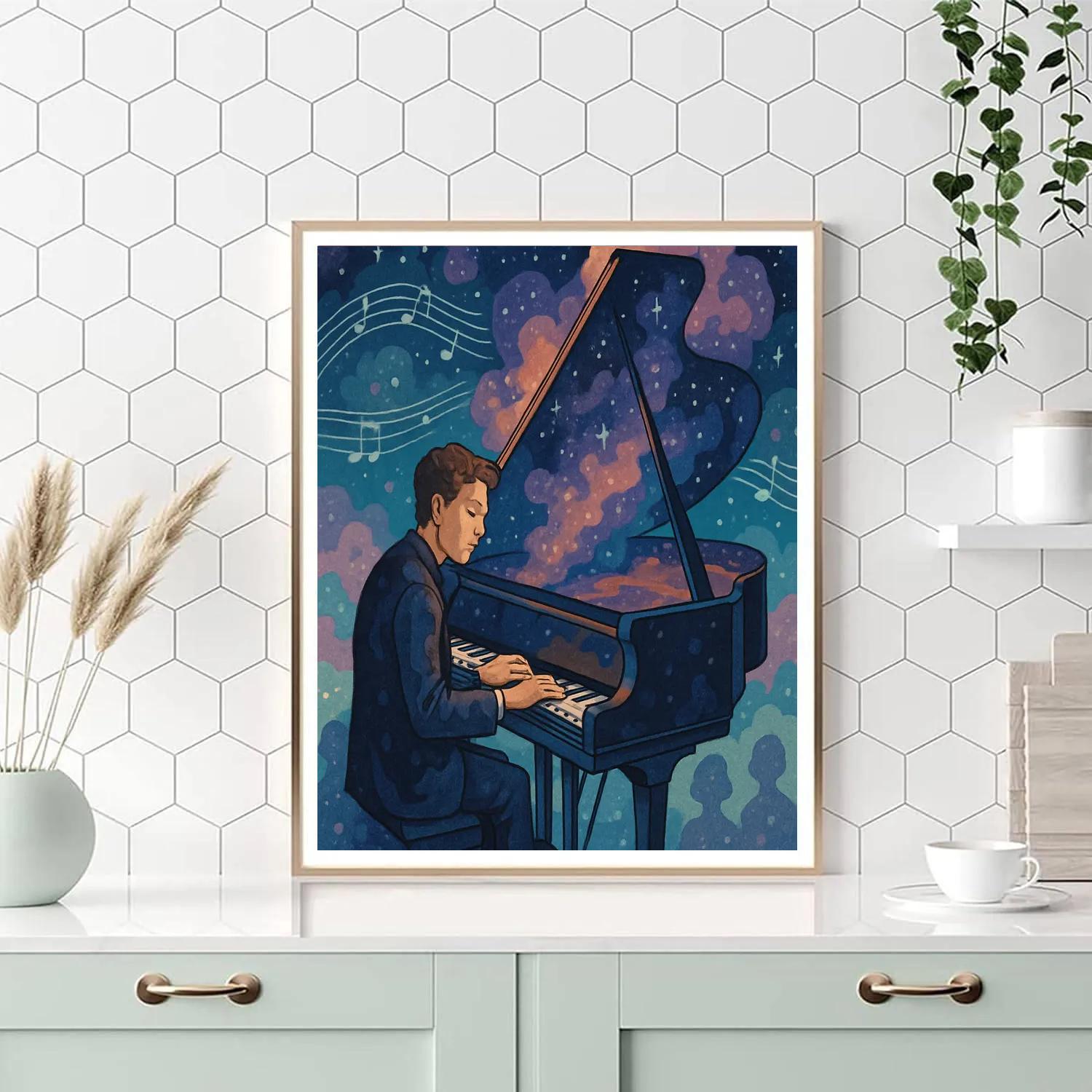 Piano Improvisation In Jazz Nebula DIY paint by numbers