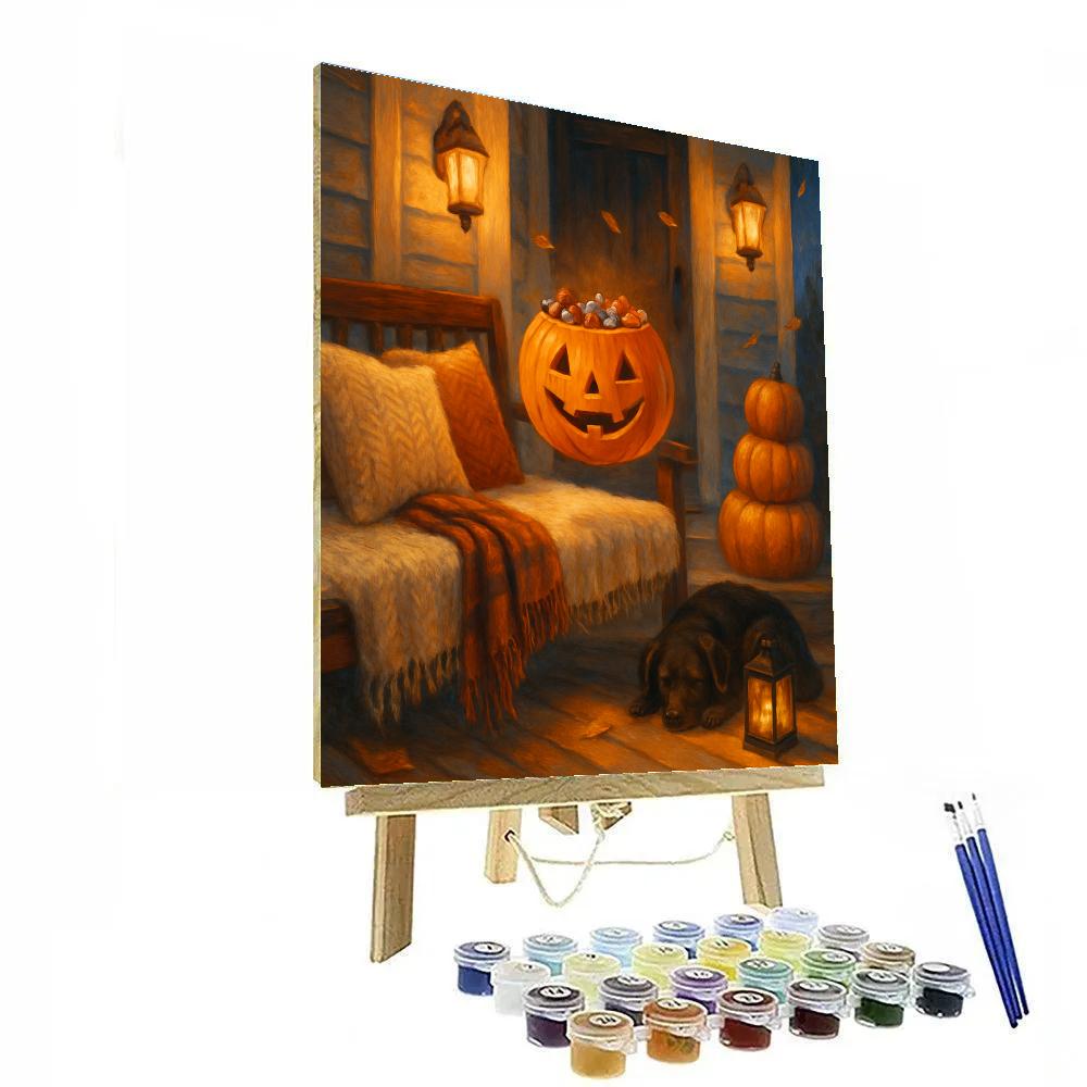 Autumn Porch With The Floating Candy Bowl Paint by numbers kits