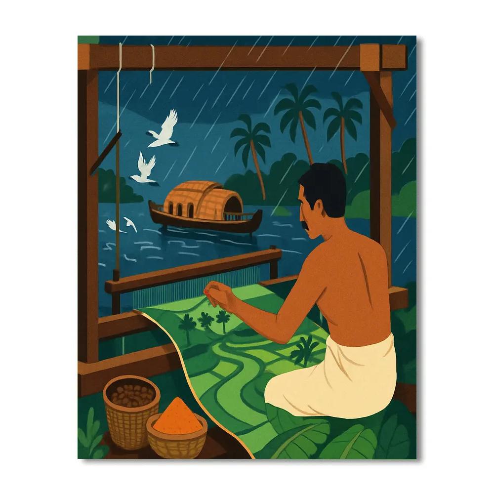 Monsoon Loom India Crafted Panorama paint by number