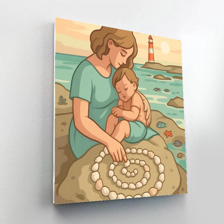 Mother With Tidal Lullaby Shells paint by color