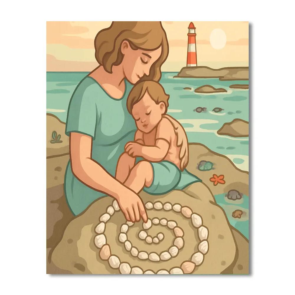 Mother With Tidal Lullaby Shells paint by color