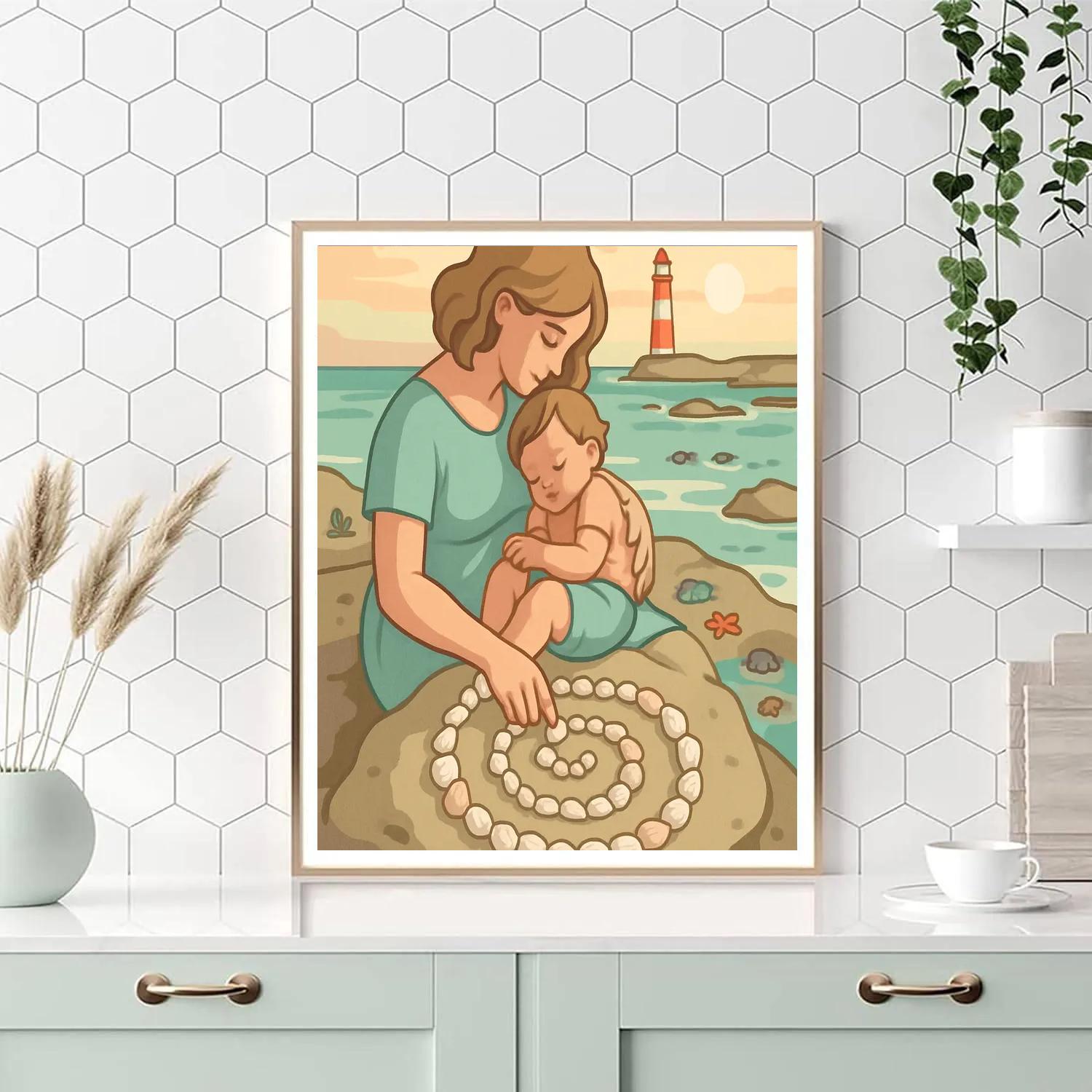 Mother With Tidal Lullaby Shells paint by color