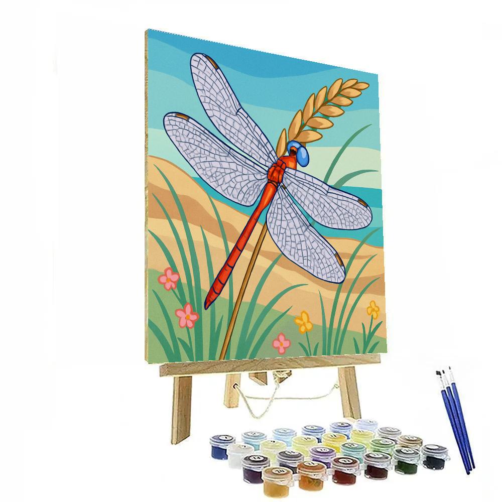 Wildflower Dunes With Dragonfly Detail paint by number