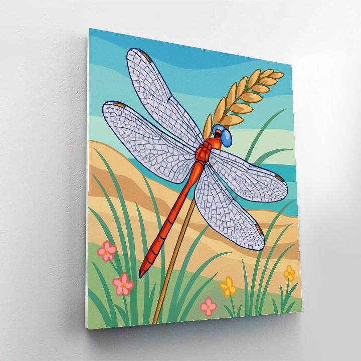 Wildflower Dunes With Dragonfly Detail paint by number