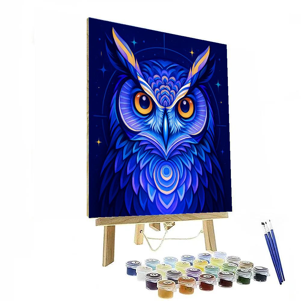 Celestial Compass Owl paint by number