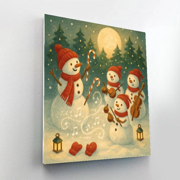 Snowman Orchestra In The Garden Of Pines DIY paint by numbers
