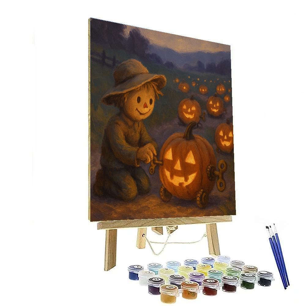 Clockwork Pumpkin Patch At Twilight paint by number