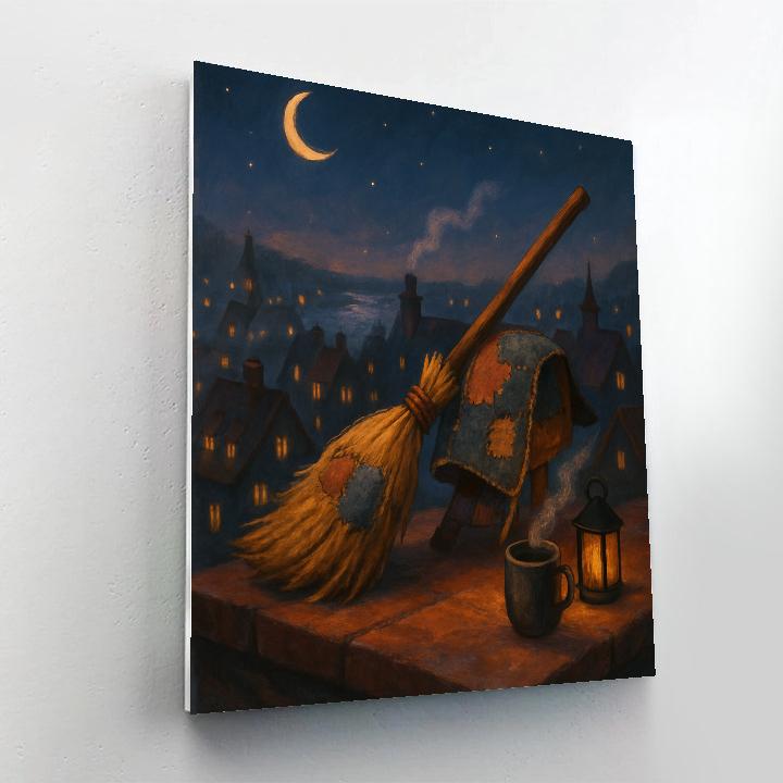 Rooftop Broom Rest Above The Cozy City paint by color