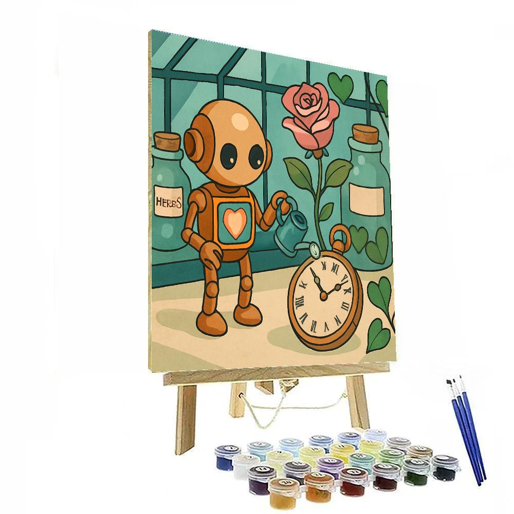 Valentines Day Clockwork Heart Botanist Paint by numbers art