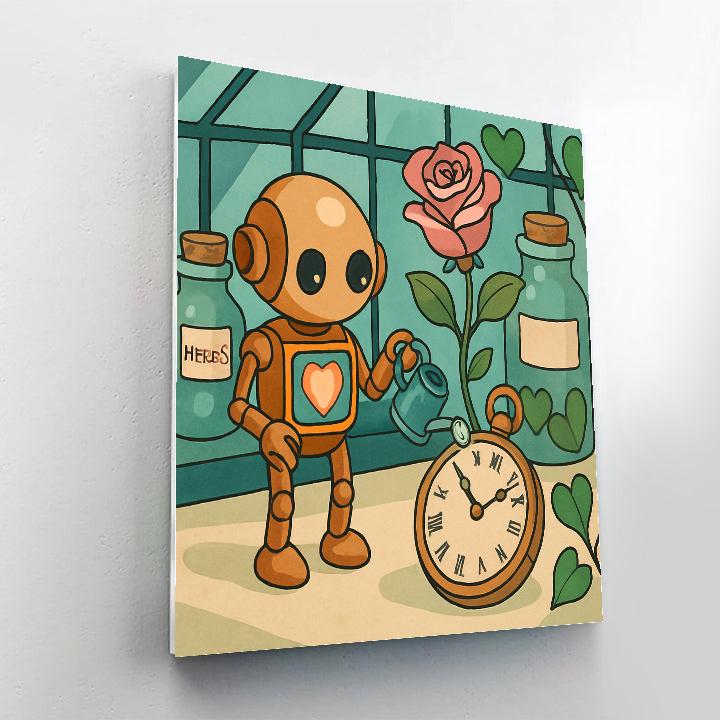 Valentines Day Clockwork Heart Botanist Paint by numbers art