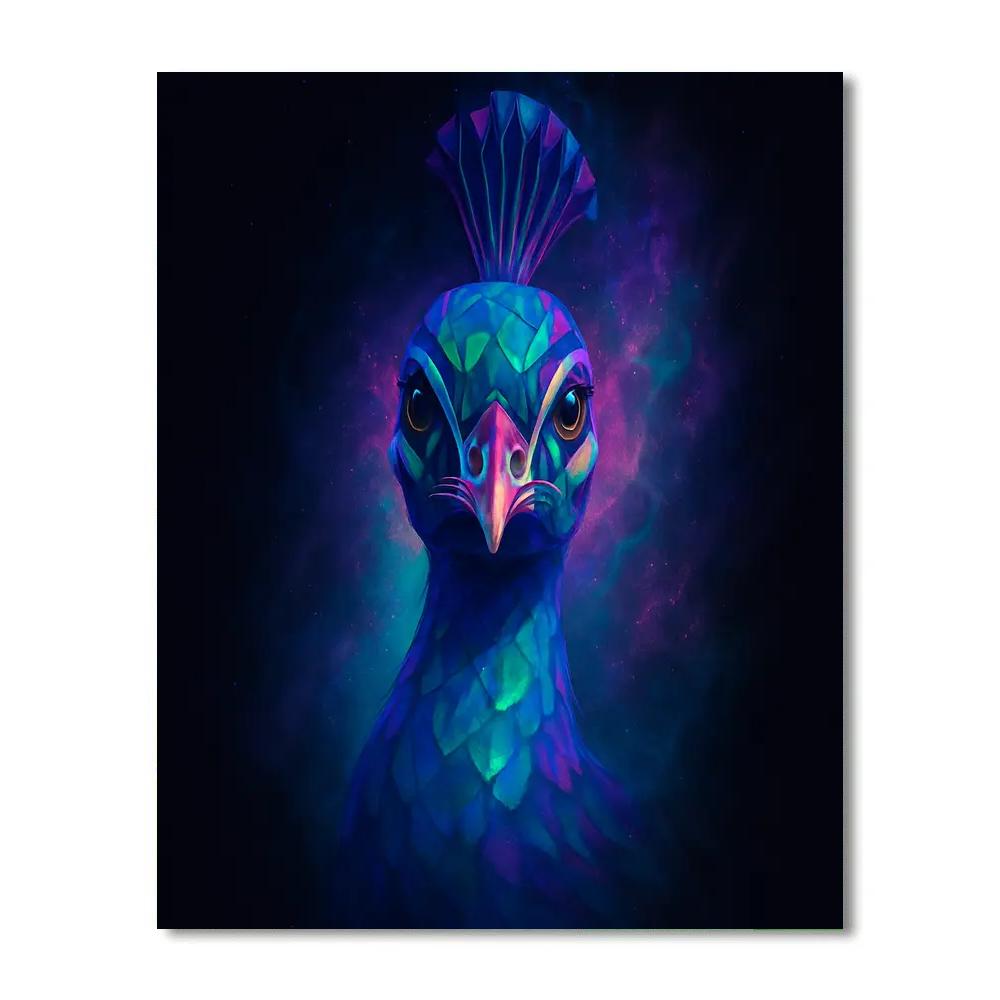 Nebula Bloom Peacock paint by numbers